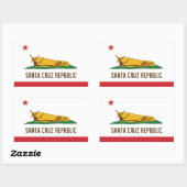 Sticker Rectangulaire Drapeau de banane de la République de père Noël Cr (Feuille)