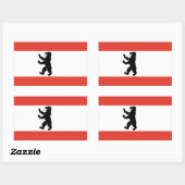 Sticker Rectangulaire Drapeau de Berlin (Feuille)