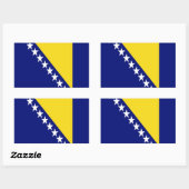 Sticker Rectangulaire Drapeau de Bosnie-Herzégovine (Feuille)