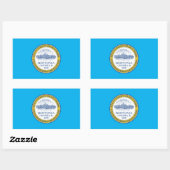 Sticker Rectangulaire Drapeau de Boston City (Massachusetts) (Feuille)