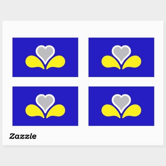 Sticker Rectangulaire Drapeau de Bruxelles, Belgique (Feuille)