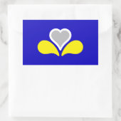 Sticker Rectangulaire Drapeau de Bruxelles, Belgique (Sac)