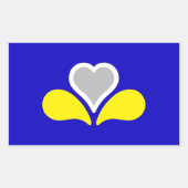 Sticker Rectangulaire Drapeau de Bruxelles, Belgique (Devant)