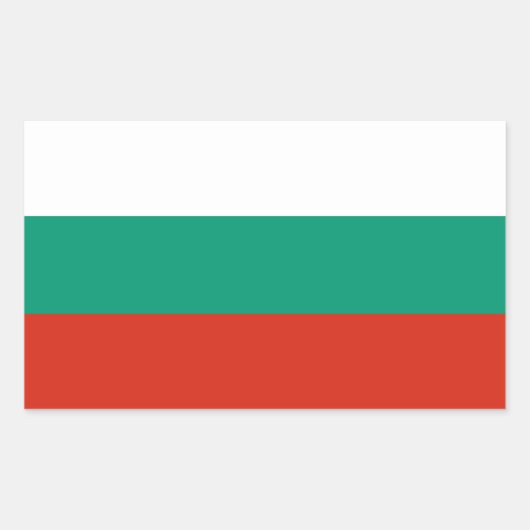 Sticker Rectangulaire Drapeau de Bulgarie (Devant)