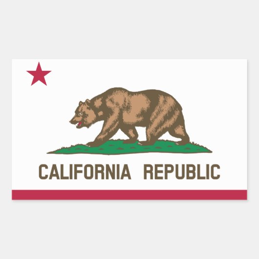 Sticker Rectangulaire Drapeau de Californie (Devant)