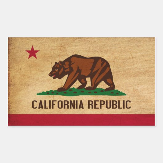 Sticker Rectangulaire Drapeau de Californie (Devant)