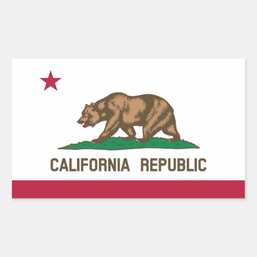 Sticker Rectangulaire Drapeau de Californie (Devant)