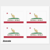 Sticker Rectangulaire Drapeau de Californie Australie Kangaroo (Feuille)