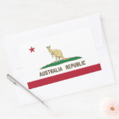 Sticker Rectangulaire Drapeau de Californie Australie Kangaroo (Enveloppe)