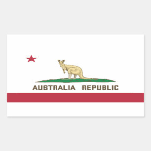 Sticker Rectangulaire Drapeau de Californie Australie Kangaroo