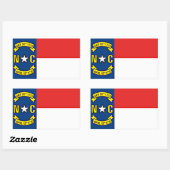 Sticker Rectangulaire Drapeau de Caroline du Nord (Feuille)