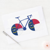 Sticker Rectangulaire Drapeau de Caroline du Nord à vélo (Enveloppe)