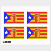 Sticker Rectangulaire Drapeau de Catalogne (Feuille)