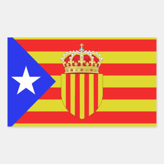 Sticker Rectangulaire Drapeau de Catalogne (Devant)