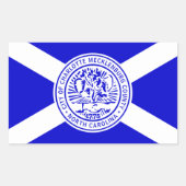 Sticker Rectangulaire Drapeau de Charlotte, Caroline du Nord (Devant)