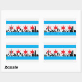 Sticker Rectangulaire Drapeau de Chicago (Feuille)