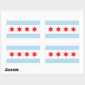 Sticker Rectangulaire Drapeau de Chicago (Feuille)