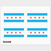 Sticker Rectangulaire Drapeau de Chicago (Feuille)