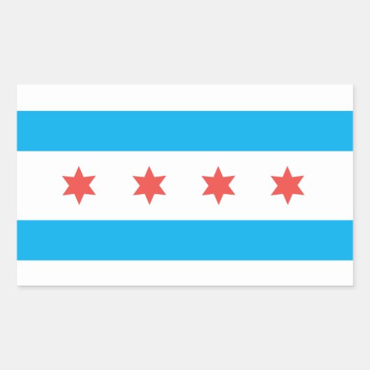 Sticker Rectangulaire Drapeau de Chicago (Devant)