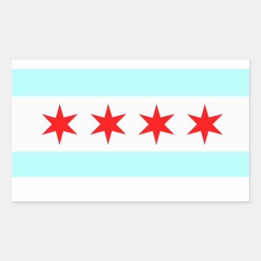 Sticker Rectangulaire Drapeau de Chicago (Devant)