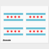 Sticker Rectangulaire Drapeau de Chicago City (Feuille)