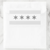 Sticker Rectangulaire Drapeau de Chicago Noir (Sac)