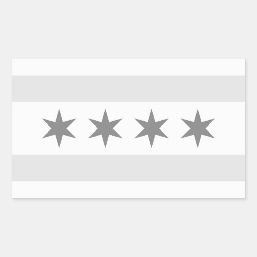 Sticker Rectangulaire Drapeau de Chicago Noir (Devant)