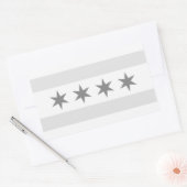 Sticker Rectangulaire Drapeau de Chicago Noir (Enveloppe)
