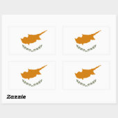Sticker Rectangulaire Drapeau de Chypre (Feuille)