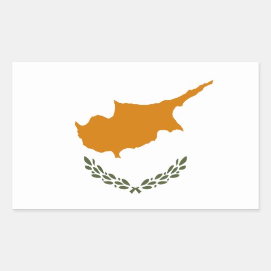 Sticker Rectangulaire Drapeau de Chypre (Devant)