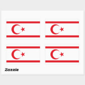 Sticker Rectangulaire Drapeau de Chypre du Nord (Feuille)
