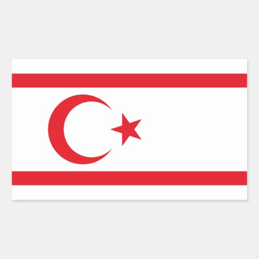 Sticker Rectangulaire Drapeau de Chypre du Nord (Devant)