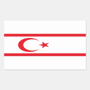 Sticker Rectangulaire Drapeau de Chypre du Nord