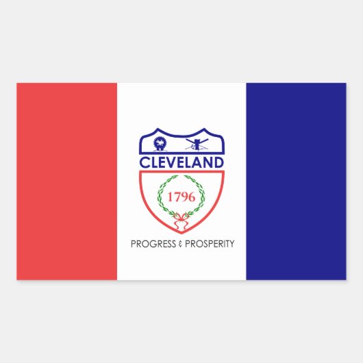 Sticker Rectangulaire Drapeau de Cleveland, Ohio (Devant)