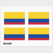 Sticker Rectangulaire Drapeau de Colombie (Feuille)