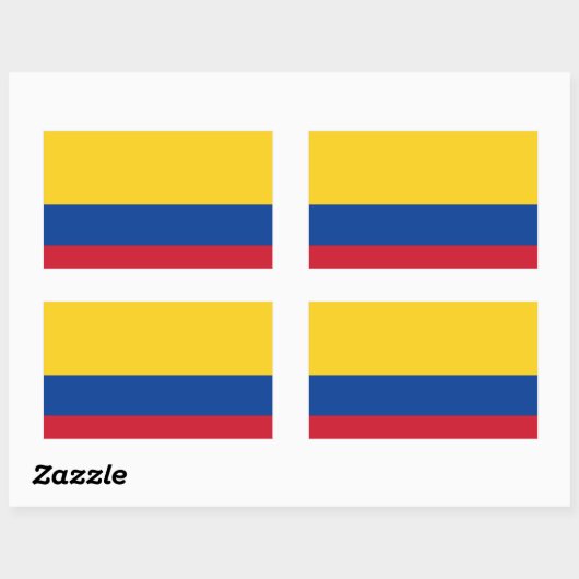 Sticker Rectangulaire Drapeau de Colombie (Feuille)