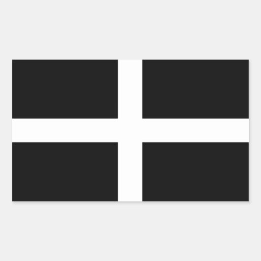 Sticker Rectangulaire Drapeau de Cornouailles (Devant)