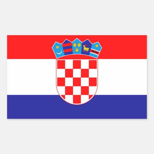 Sticker Rectangulaire Drapeau de Croatie (Devant)