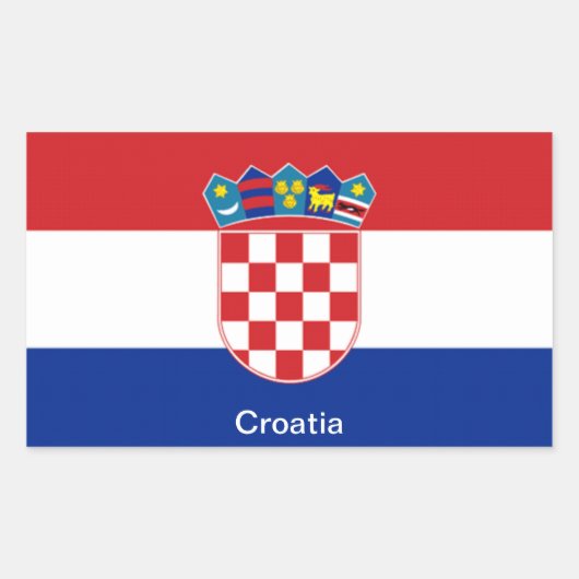 Sticker Rectangulaire Drapeau de Croatie (Devant)