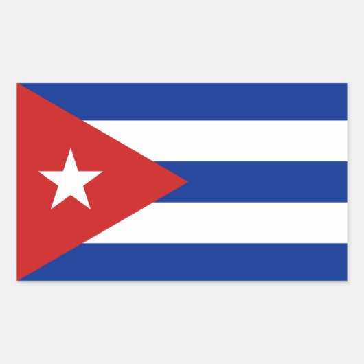 Sticker Rectangulaire Drapeau de Cuba (Devant)