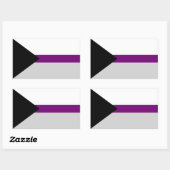 Sticker Rectangulaire Drapeau de Demisexual (Feuille)