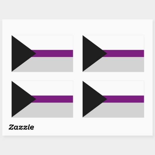 Sticker Rectangulaire Drapeau de Demisexual (Feuille)