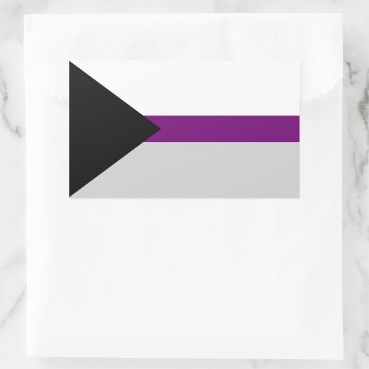 Sticker Rectangulaire Drapeau de Demisexual (Sac)