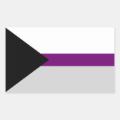 Sticker Rectangulaire Drapeau de Demisexual (Devant)