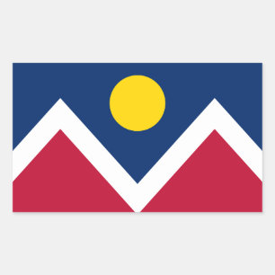 Sticker Rectangulaire Drapeau de Denver, Colorado