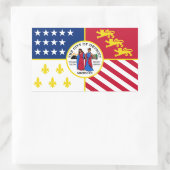 Sticker Rectangulaire Drapeau de Detroit, Michigan (Sac)