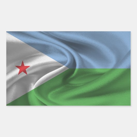 Sticker Rectangulaire Drapeau de Djibouti (Devant)