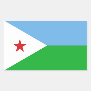 Sticker Rectangulaire Drapeau de Djibouti