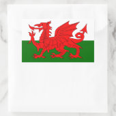 Sticker Rectangulaire Drapeau de dragon de Gallois (Sac)