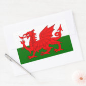Sticker Rectangulaire Drapeau de dragon de Gallois (Enveloppe)